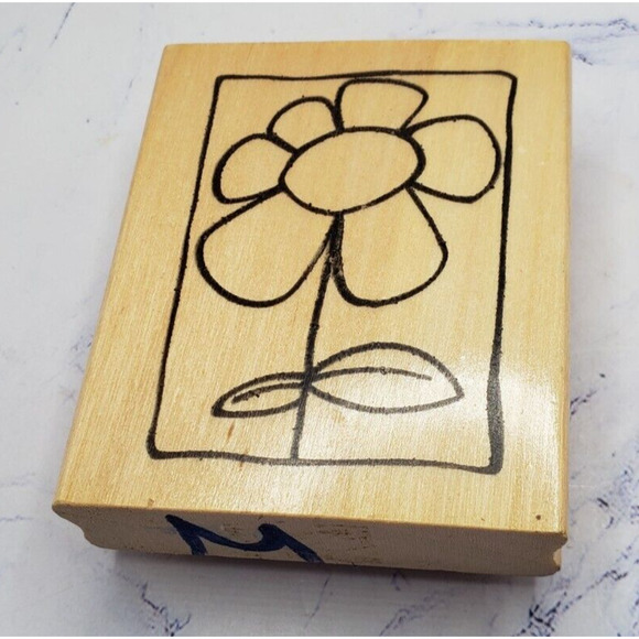 Hand Drawn Daisy Flower Anita's Wood Mounted Rubber Stamp - Picture 1 of 7